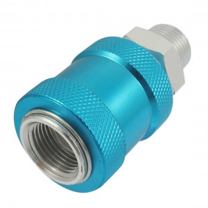 HSV-10 G3/8" Thread Silver Tone Blue Metal Direct Acting Hand Slide Valve