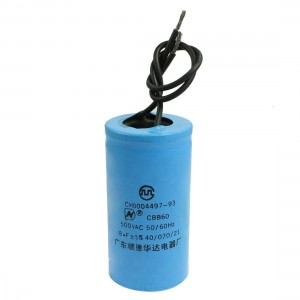 Washing Machine Washer AC 500V 8uF Polypropylene Film Capacitor Sky Blue