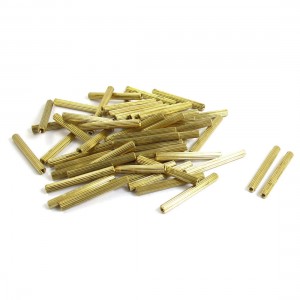 50 Pcs Female Threaded Pillars Brass Standoff Spacer Gold Tone M2x26mm