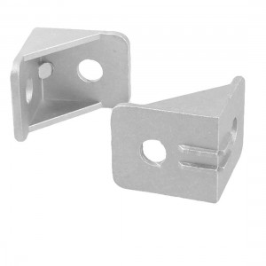 30mm x 30mm 90 Degree Silver Tone Alloy Door Angle Bracket 2 Pcs