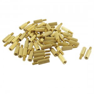 50 Pcs Male to Female Thread Brass Pillars Standoff Spacer M2x8mmx11mm