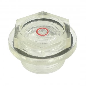 27mm Male Thread Dia Plastic Air Compressor Oil Level Sight Glass Clear