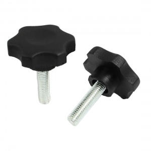 40mm Head Dia 8mm Male Thread Screw On Type Clamping Knob 2 Pcs