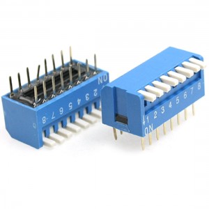3 Pcs 2.54mm Pitch 8 Position Piano Type DIP Switch Blue