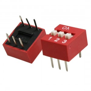 10 Pcs 2.54mm Pitch 3 Position Slide Type DIP Switch Red