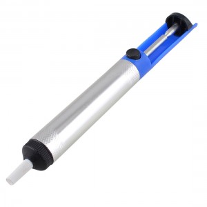 Silver Tone Aluminium Body Desoldering Pump Solder Sucker Iron Remover Tool