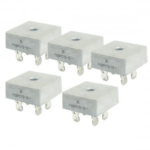 5 Pcs KBPC15-10 1KV 15A Single Phase Bridge Rectifier Half-Wave Silver Tone