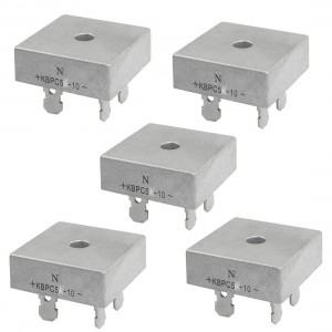 5 Pcs KBPC5 10 1KV 5A Single Phase Bridge Rectifier Half Wave Silver Tone