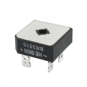 BR3510 1KV 35A Single Phase Bridge Rectifier Half-Wave Silver Tone Black