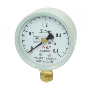 3/8" NPT Thread Round Face Water Air Pressure Gauge 0-0.4MPa