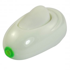 AC 250V 6A ON/OFF Button In Line Cord Switch Ivory Green for Room