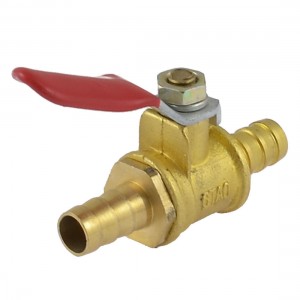 8mm Double Hose Barb Lever Handle Full Port Pneumatic Brass Ball Valve