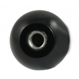 2 x 2/5" Dia Threaded Handling 40mm Dia Black Round Ball Knobs