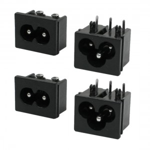 2 Pcs Male Plug IEC320 C6 AC Power Inlet Socket + 2 Pcs IEC320 C8 Plug