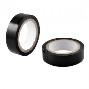 2 Pcs 15mm Wide Black Adhesive Electrical Insulation Tape Roll