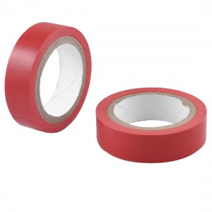 2 Pcs 51mm x 15mm Red PVC Adhesived Electric Insulation Tape Roll