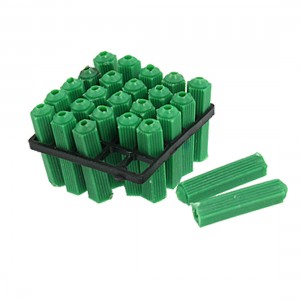 200 Pcs Masonry Fixing Green 6mm Nonslip Plastic Wall Plugs
