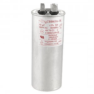 Polypropylene Film Air Conditioner Capacitor 45uF 500VAC