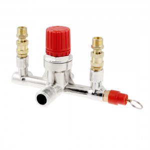 Two Tone Metal 1/2" Air Inlet 1/4" Exhaust Gas Valve 13cm Long