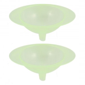 14mm Tip Dia Laboratory Plastic Filter Funnel Clear Green 2 Pcs