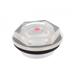 Black Rubber Washer Clear Plastic Oil Level Sight Glass 27mm for Air Compressor