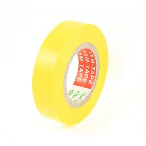 PVC Electrical Wire Insulating Tape Roll Yellow 49Ft Length 16mm Wide
