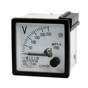 AC 0-250V Fine Tuning Dial Panel Analog Voltage Meter Voltmeter White Black