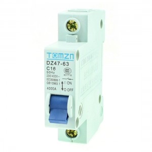 AC 230/400V 16A 1 Pole 1P Overload Protection MCB Mini Circuit Breaker
