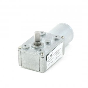 6mm Shaft Rectangle Gear Box 2 Terminals Electric Geared Motor DC 24V 25RPM