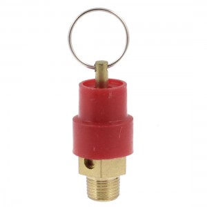 Air Compressor 1/8" Thread Safety Pressure Relief Valve Red Gold Tone