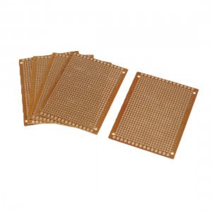9cm x 7cm Panel Universal Single Side PCB Circuit Board Copper Tone 5 Pcs