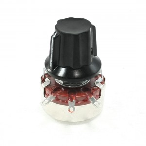 WTH118 10K ohm 2W Single Turn Rotary Linear Taper Carbon Potentiometer w Knob