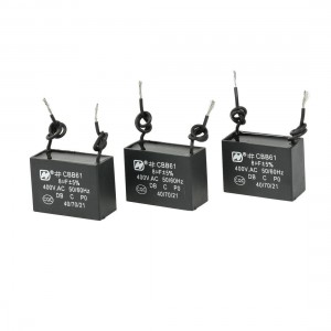 400VAC 8uF Wired Polypropylene Film CBB61 Motor Capacitor 3 Pcs for Electric Fan