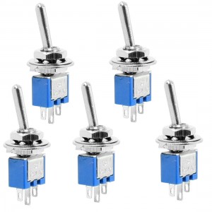 AC 125V 3A ON/ON DPDT 3 Pin 3-Terminals Miniature Toggle Switch 5 Pcs