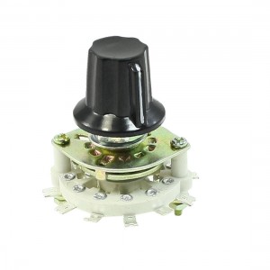 Plastic Knob 3P3T 3 Pole 3 Throw Band Channel Rotary Switch Selector