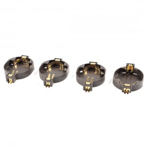 4 x Brown Plastic Button Coin Cell Battery Sockets Holder for CR2032