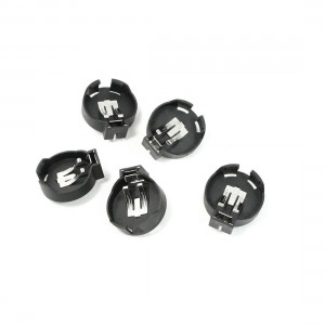 PCB Hole Plugging Type CR/LIR2450 Button Cell Battery Holder 5 Pcs