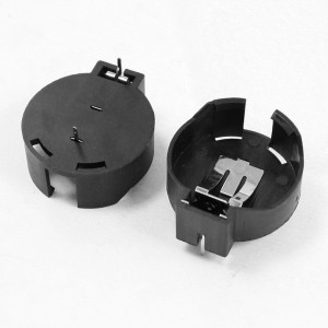 2 Pcs CR2477 Lithium Coin Cell Button Battery Holder Socket Black