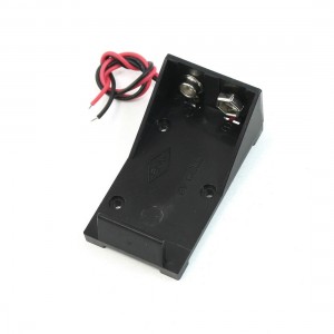 9V Battery Holder Storage Case Box Black w Wire Leads