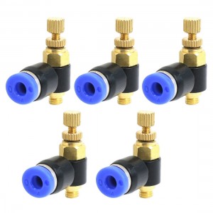4mm Push in to Connect 5mm Thread Diameter Fittings Speed Controller 5 Pcs
