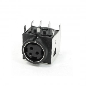 Metal Housing PCB Mounting Right Angle DIN 3 Pin Female Adapter Sockets