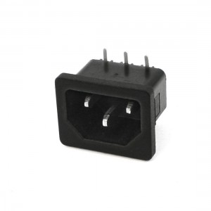 PCB Panel Mount 3 Pin C14 Inlet Male Power Plug AC 250V 10A