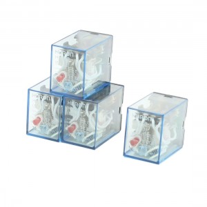 Red LED Light AC 220/240V Coil Power Relay 14 Pins 4PDT 2NO 2NC HH54P 4 Pcs