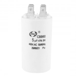 CBB60 5uF AC 450V 5% 4 Pins Electrolytic Motor Run Capacitor 1.3" Dia
