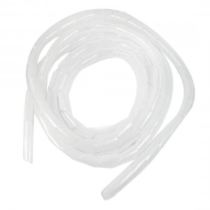 3 meters Long PE Polyethylene 20mm Spiral Cable Wire Wrap Tube White