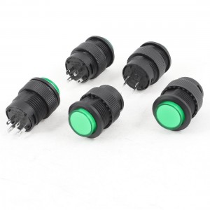 5pcs SPST Green 4 Terminal Momentary Push Button Switch AC 250V 1.5A 125V 3A