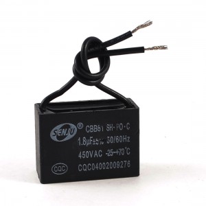 CBB61 450VAC 1.8uF 5% 2 Wires Polypropylene Film Motor Running Capacitor