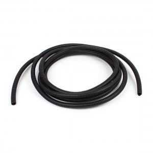 16.4Ft Black Plastic Flexible Flame Corrugated Hose Tube