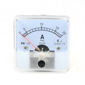 AC 0-20A Zero Setting Square Dial Panel Analog Ampere Meter Amperemeter