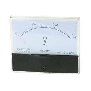 AC 0-450V Zero Setting Dial Panel Rectangle Analog Voltage Meter Voltmeter
